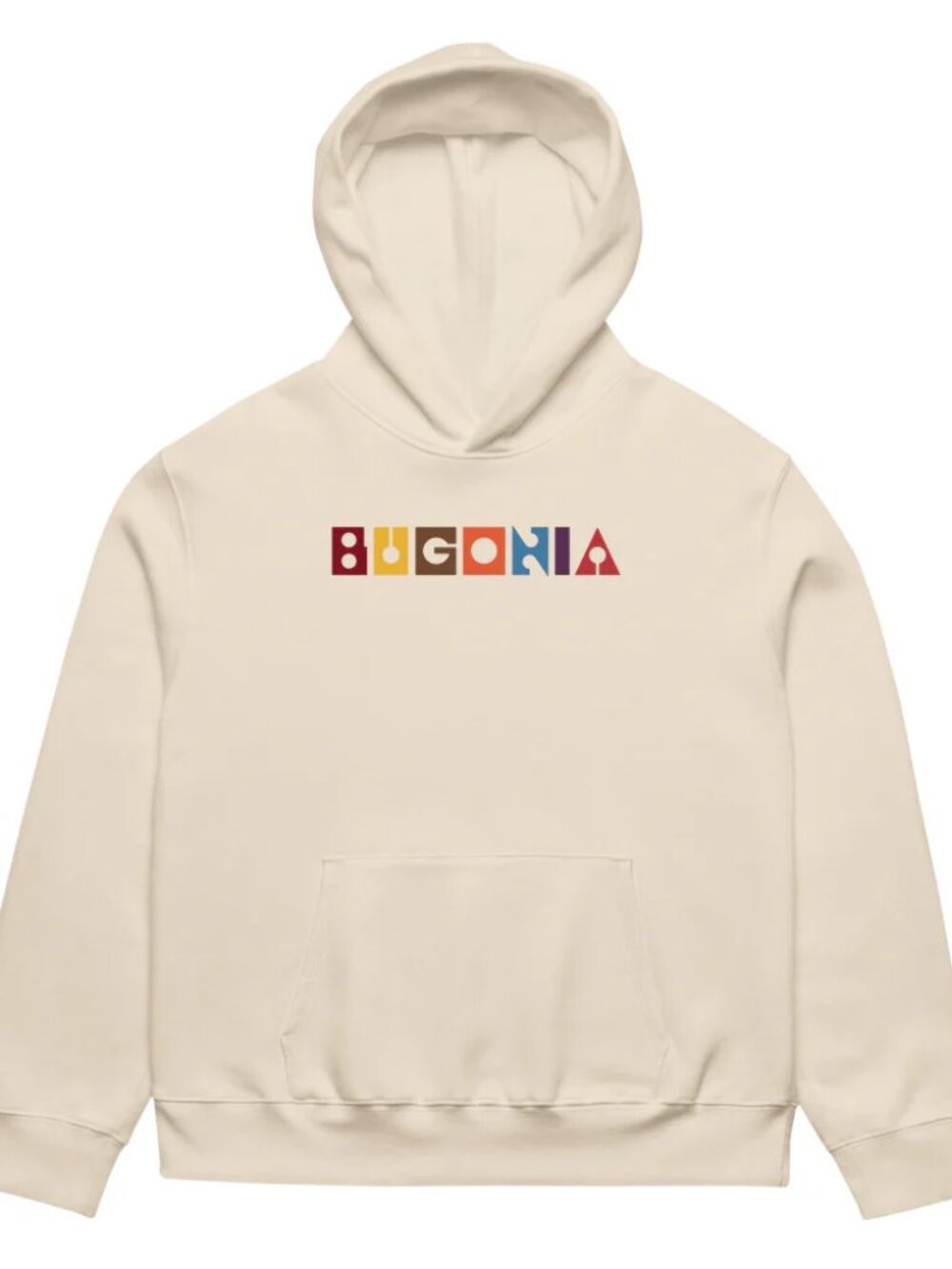 BOGONIA Color Logo Unisex Oversized Heavy Hoodie Large